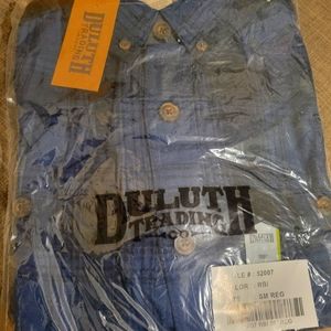 Duluth Trading Co blue and black flannel size small